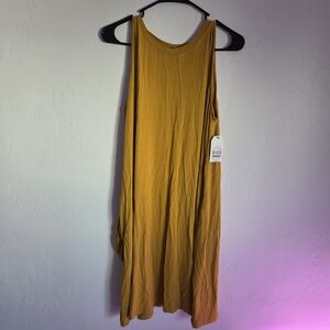 Elegant Mustard Midi Dress